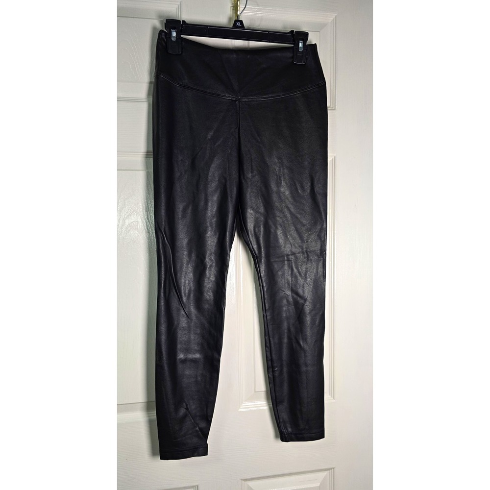 White House Black Market Runway Faux Leather High Rise Leggings Black 10P
